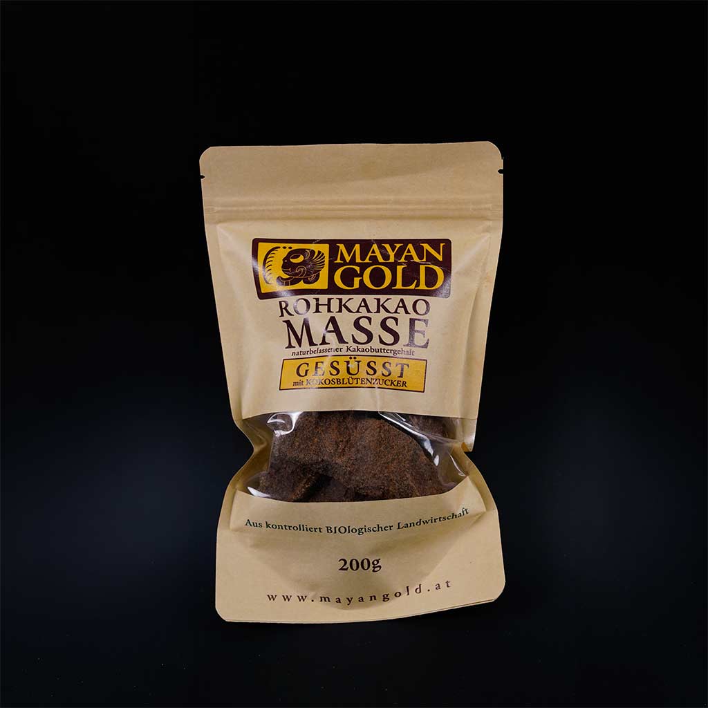 Bio Rohkakao Masse Gesüsst - 200g