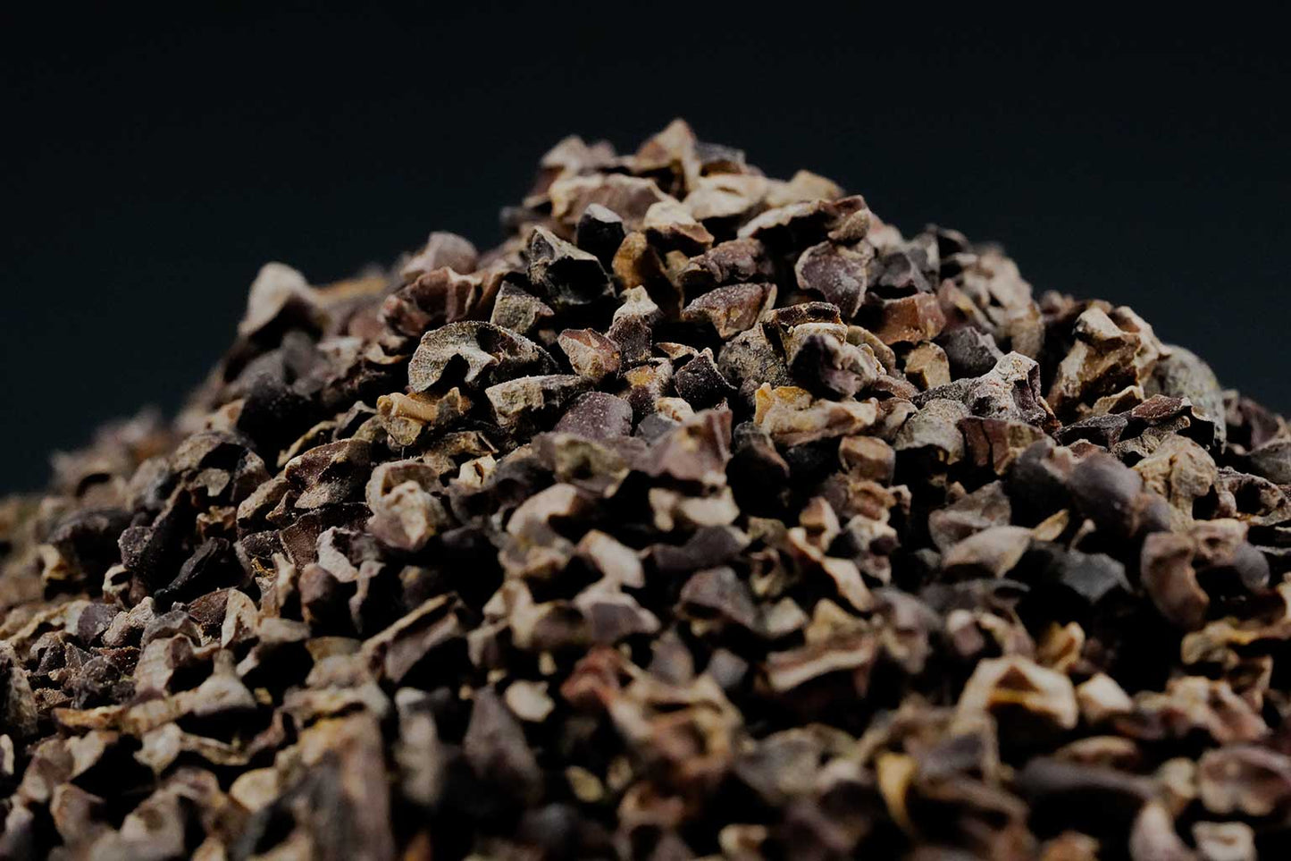 Mayan Gold Kakaonibs Makroaufnahme