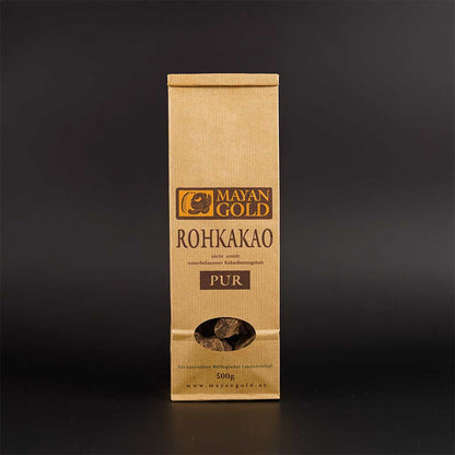 Mayan Gold Rohkakaomasse Blockbodenbeutel 500g